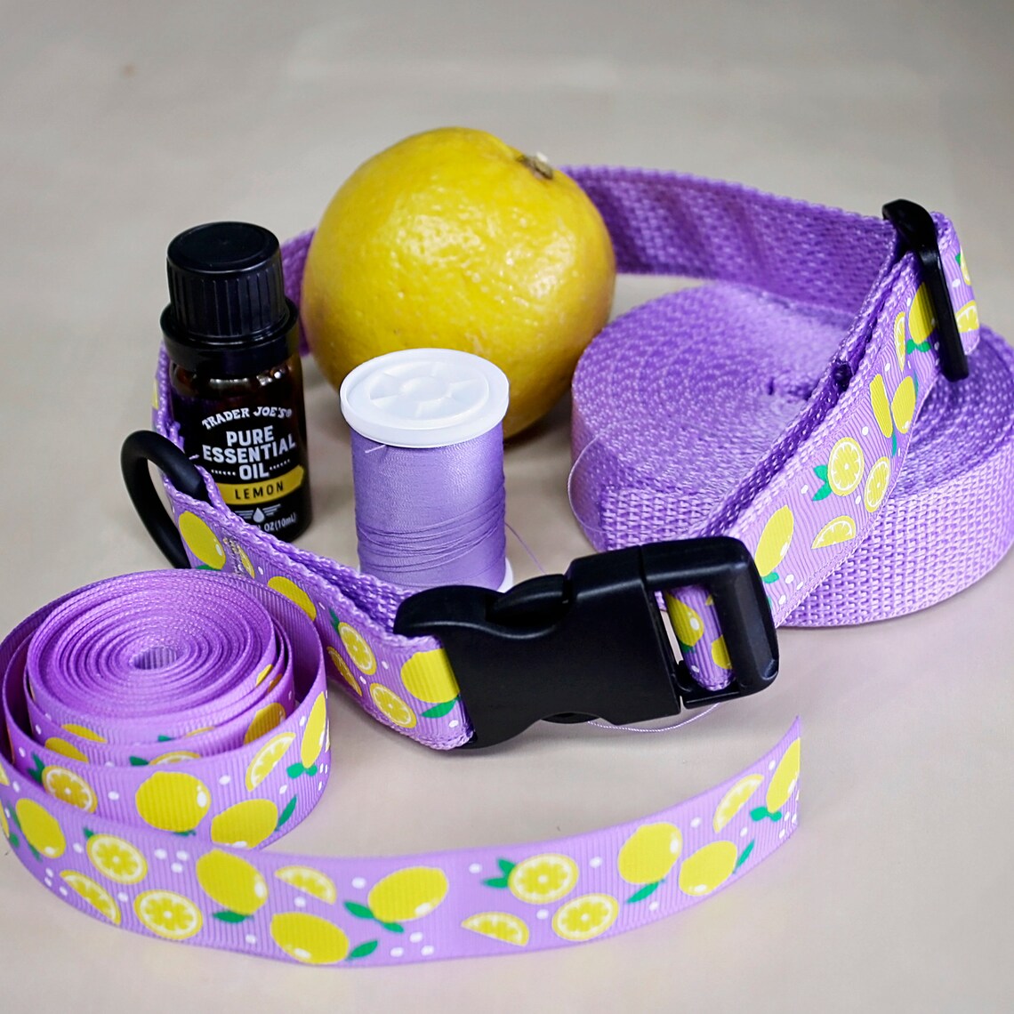 Lavender Lemon Collar Sturdy Custom Handmade Adjustable Etsy