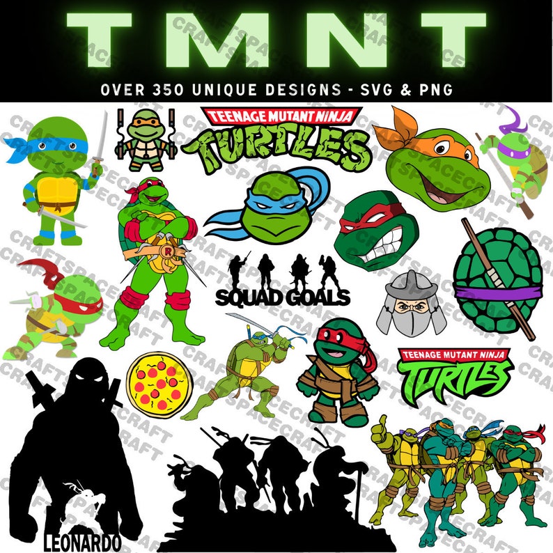Download Teenage Mutant Ninja Turtles TMNT SVG Bundle & Font PNG ...