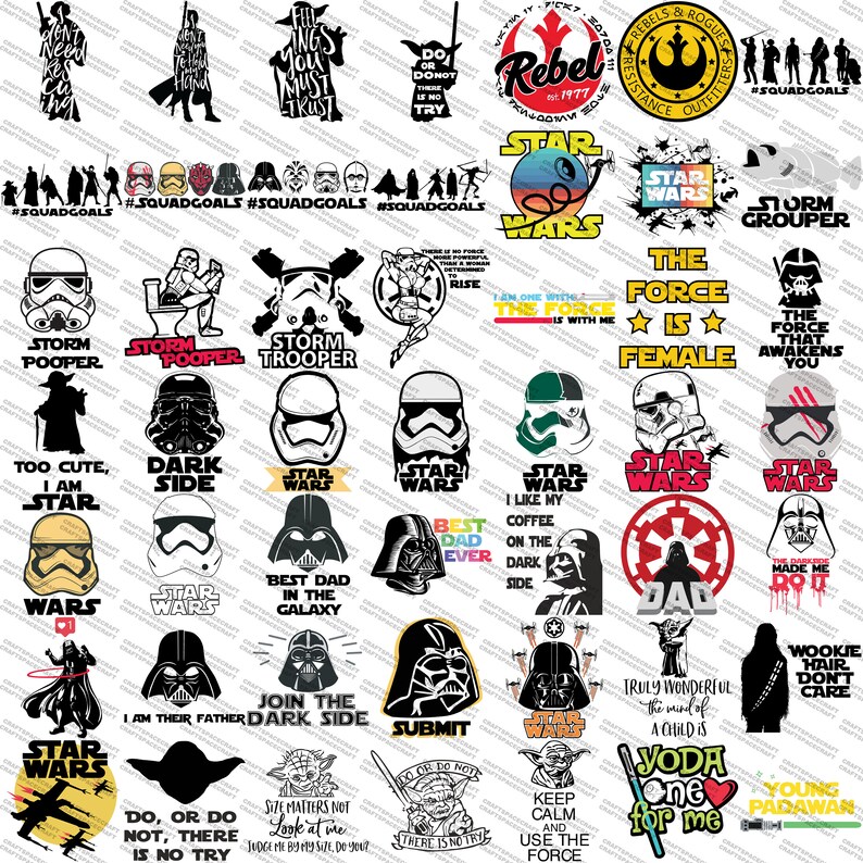 Download Star Wars SVG Bundle PNG Files Cricut Darth Vader Baby ...
