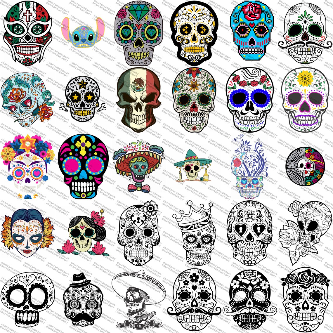 Dia de los Muertos Day of the Dead Bundle SVG PNG Files Vector | Etsy