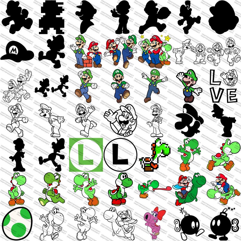 Download Super Mario SVG Bundle PNG files Cricut happy birthday boy ...