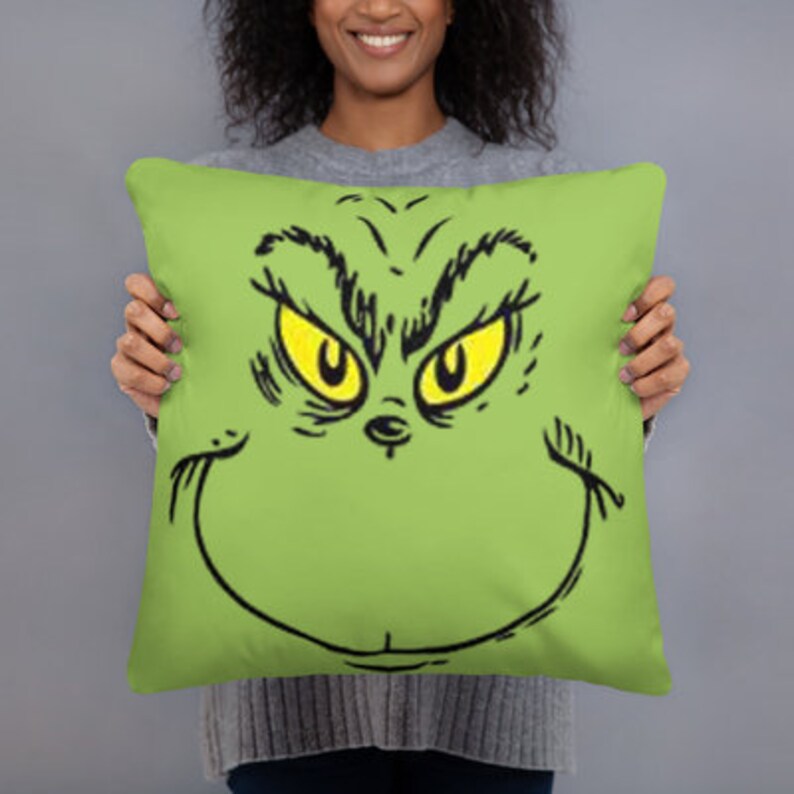 The Grinch Holiday Throw Pillow Christmas Home decor classic Etsy