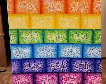 Tuiles chaotiques vagues arc-en-ciel