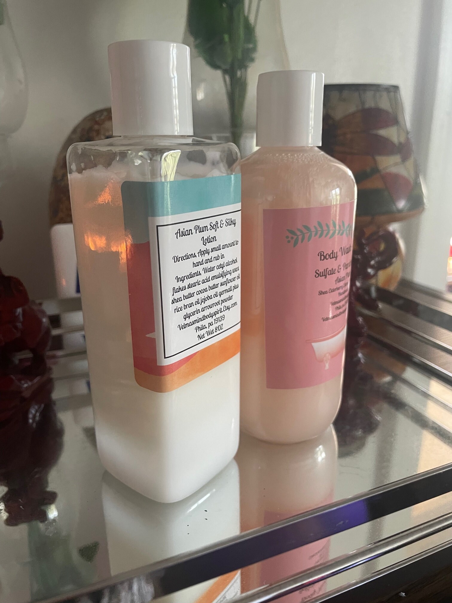 Asisn Plum Lotion & Body Wash Set Made with shea butter cocoa Etsy