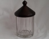 Vintage Wood Glass Tobacco Cigar Humidor Jar