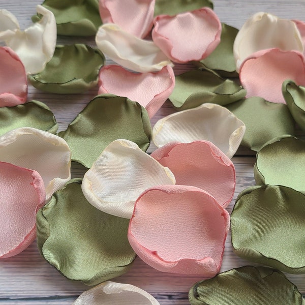 Sage Green Rose Petals Rose Gold Wedding Decor Ivory Flower Girl Petals Rustic Barn Wedding Aisle Decor Pink Garden Bridal Shower Confetti