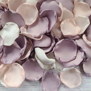 Dusty Purple Wedding Decor, Pink Rose Petals, Ivory Flower Girl Petals, Boho Chic Wedding Aisle Decor, Summer Garden Wedding Confetti Toss,