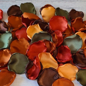 Olive Sienna Rust Terracotta Rose Petals Mustard Ivory Flower Petals Western Rustic Wedding Aisle Decor Burnt Orange Fall Wedding Decor