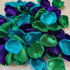 Peacock Wedding Decor Purple Rose Petals Turquoise Green Flower Girl Petals Wedding Aisle Decor Mermaid Tropical Garden Bridal Shower