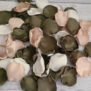 Olive Green Wedding Decor, Beige, Ivory Rose Petals, Boho Wedding Aisle Decor, Rustic Flower Girl Petals, Fall Wedding Decor, Ceremony Decor