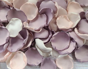 Dusty Purple Wedding Decor, Pink Rose Petals, Ivory Flower Girl Petals, Boho Chic Wedding Aisle Decor, Summer Garden Wedding Confetti Toss,