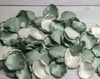 Dusty Sage Wedding Decor, Ivory Rose Petals, Wedding Aisle Decor, Sage Green Boho Flower Girl Petals, Rustic Bridal Shower Decor, We Do