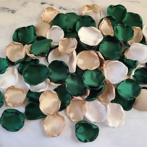Forest Green Wedding Decor, Emerald Flower Petals, Wedding Aisle Decor, Ivory Rose Petals, Western Couples Shower, Fall Wedding Decor, We Do