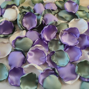 Purple Lilac Dusty Blue Mix of Rose Petals for Wedding Decor