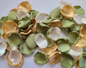 Sage Green Flower Petals, Fall Wedding Decor, Ivory Gold Rose Petals, Rustic Wedding Aisle Decor, Boho Bridal Shower Flower Girl Petals