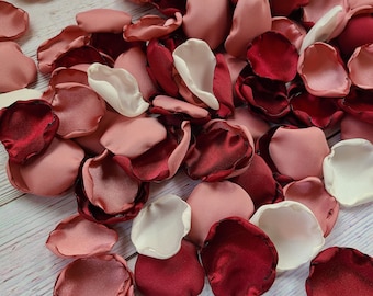 Burgundy Wedding Decor, Dusty Pink Rose Petals, Wedding Aisle Decor, Boho Flower Girl Petals, Fall Wedding Decor, Bridal Shower Brunch