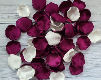 Plum Purple Wedding Decor, Sangria Rose Petals, Wedding Aisle Decor, Raspberry Flower Petals, Boho Bridal Shower, Rustic Wedding Centerpiece