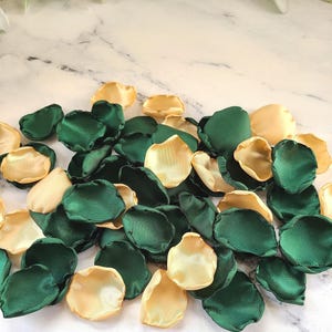 Emerald, Gold Wedding Decor, Rose Petals, Forest Fall Wedding Aisle Decor, Flower Girl Petals, Western Wedding Centerpiece, Yes, I Do Bridal