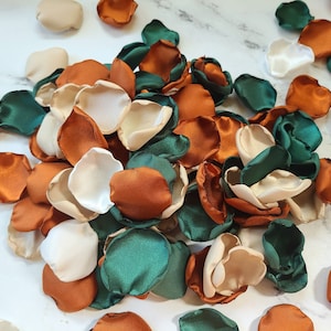 Terracotta Wedding Decor, Beige Rose Petals, Emerald Green Forest Wedding, Boho Flower Girl Petals, Wedding Aisle Decor, Fall Woodland