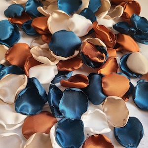 Terracotta, TEAL Rose Petals for Wedding Ceremony Aisle Decor, Flower Girl Petals, Boho Fall Wedding Decor, Flower Girl Proposal Box, We Do