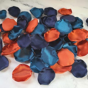 Dark Teal Wedding Decor, Navy, Sienna, Rust Rose Petals, Western Fall Wedding Decor, Burnt Orange Flower Petals, She Said Yes Bridal Shower