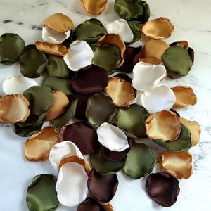 Olive Rose Petals, Fall Wedding Aisle Decor, Boho Bridal Shower, Brown, Beige Flower Girl Petals, I Do BBQ Western Wedding Decor, Confetti