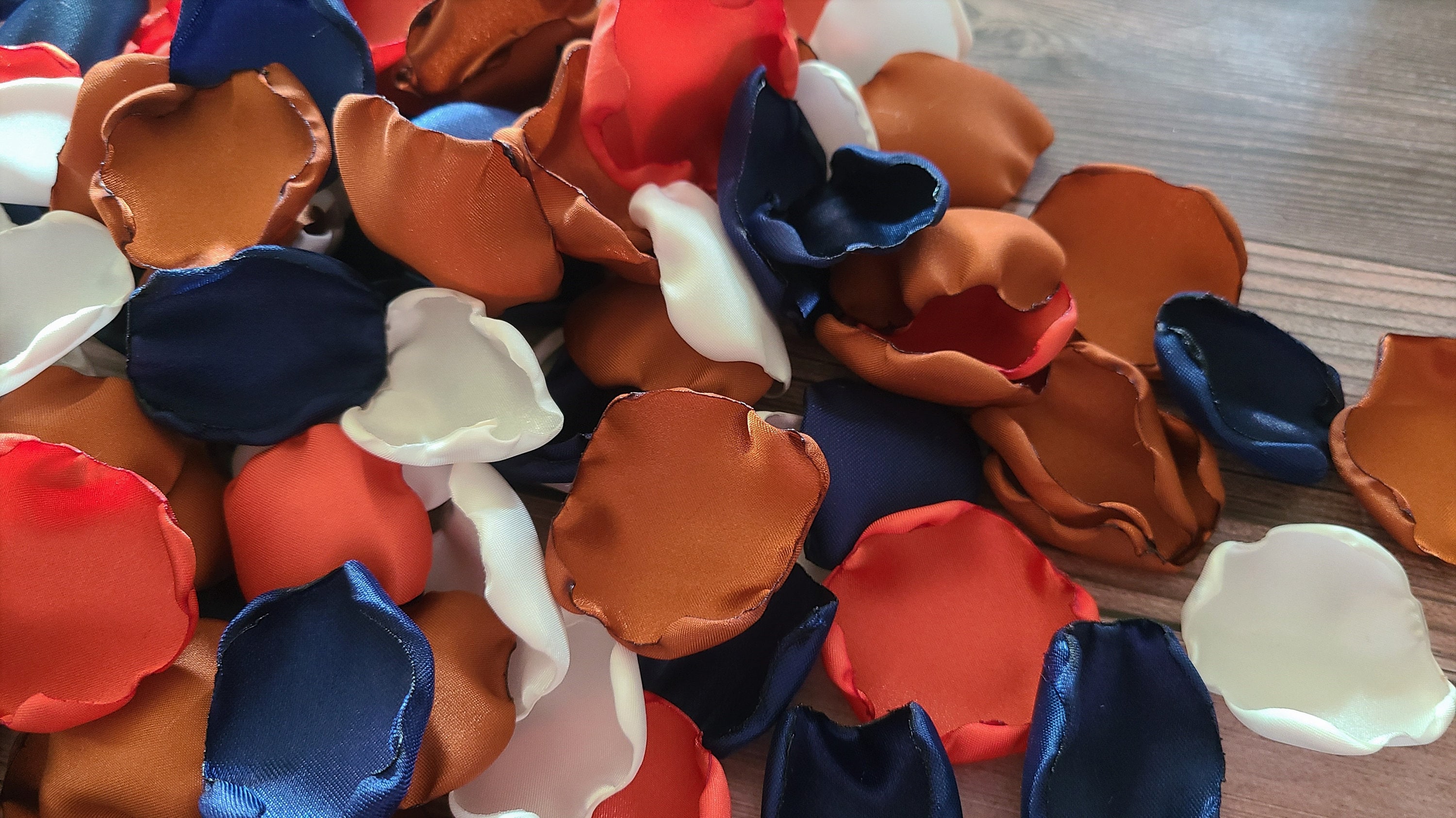 Terracotta Wedding Decor Burnt Orange Navy Blue Rose Petals Flower Girl Petals Rustic Fall Wedding Decor Wedding Aisle Decor