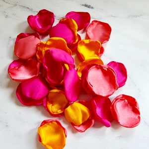 Fuchsia Pink Rose Petals, Whimsical Garden Wedding Decor, Flower Petals, Wedding Aisle Decor, Sunset Orange, Peony Pink Bridal Baby Shower