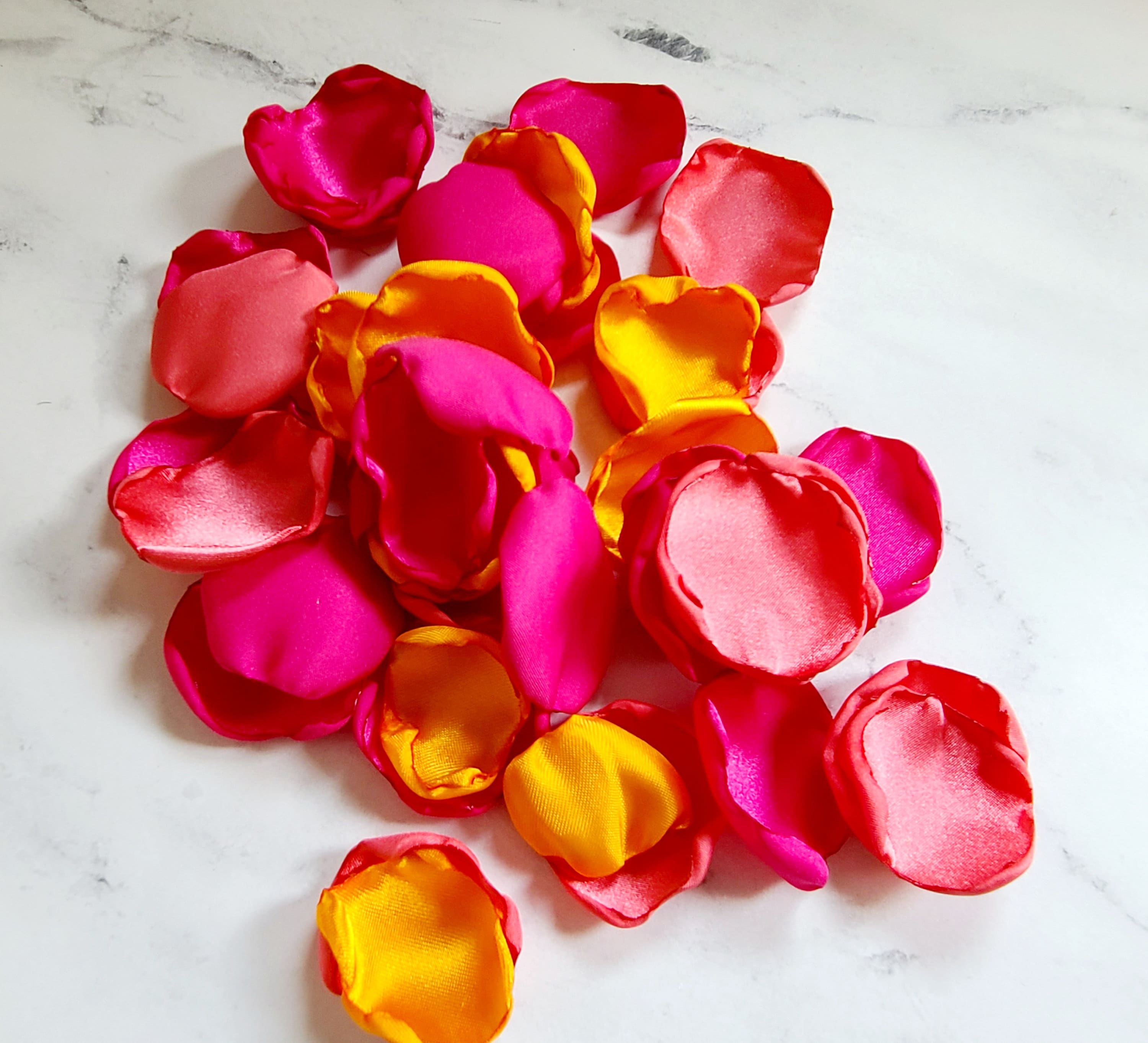 Fuchsia Pink Rose Petals Whimsical Garden Wedding Decor Flower Petals Wedding Aisle Decor Sunset Orange Peony Pink Bridal