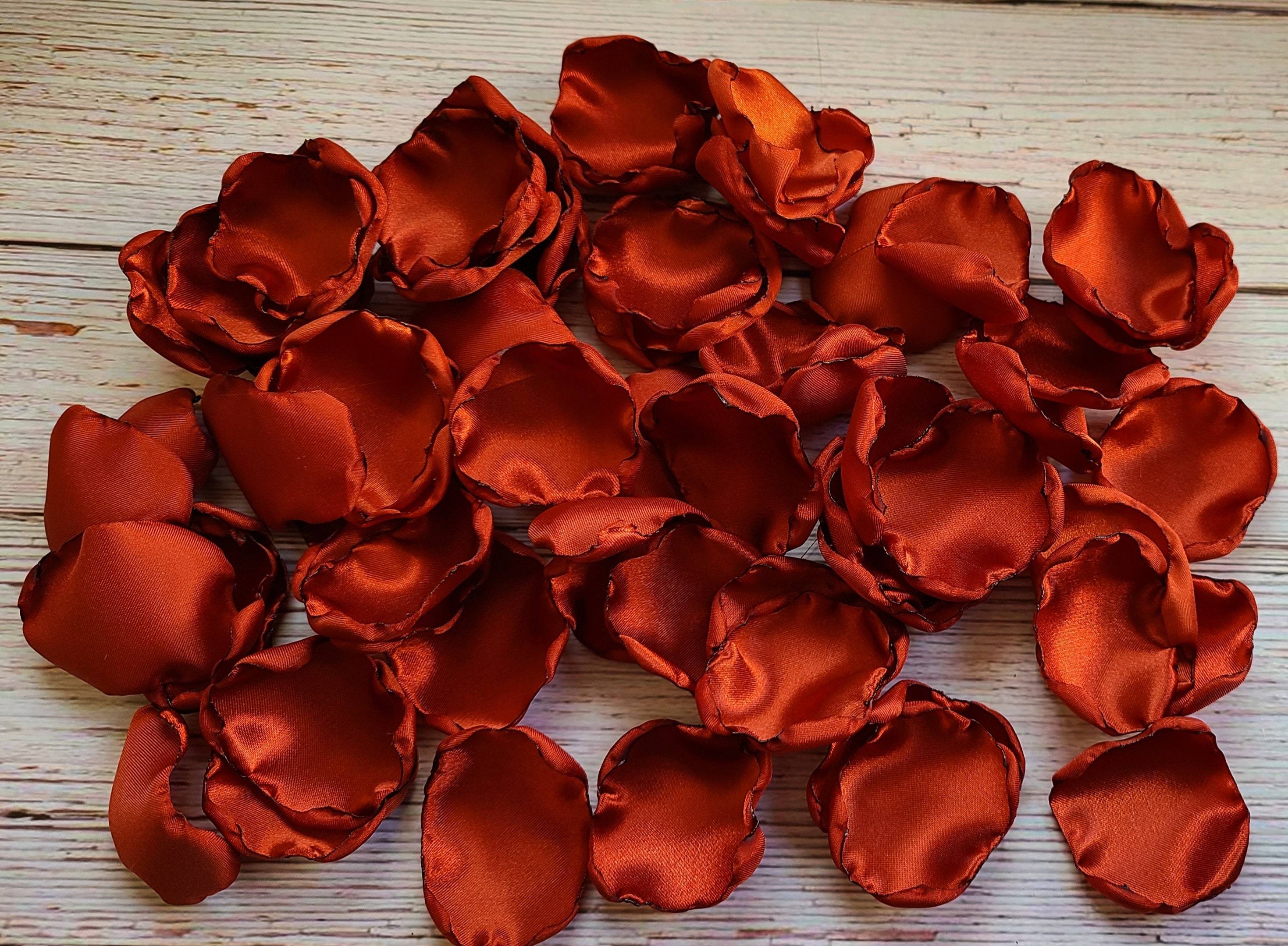 Rust Flower Petals Fall Wedding Decor Sienna Rose Petals Woodsy Enchanted Forest Boho Flower Girl Petals Rustic Aisle Decor