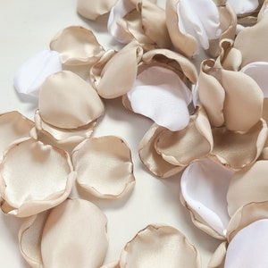 Beige Champagne White Rose Petals Boho Wedding Decor Flower Girl Petals Wedding Aisle Decor Bridal Shower Rustic Wedding Centerpieces