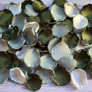 Olive Flower Petals, Fall Wedding Decor, Dusty Sage Green Rose Petals, Boho Chic Wedding Aisle Decor, Ivory Flower Girl Petals, I Do BBQ