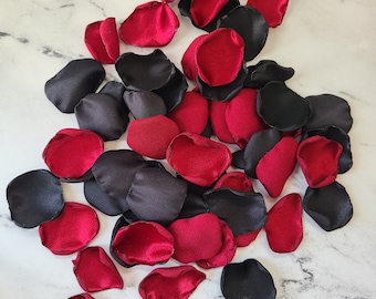 Dark Red Wedding Decor, Black Rose Petals, Flower Petals, Wedding Aisle Decor, Halloween Wedding Ceremony Decor, Goth, Till Death Do Us Part