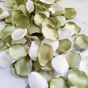 Sage Green Flower Petals, Boho Flower Girl Petals, Rustic Wedding Aisle Decor, Ivory, Blush Pink Rose Petals, Ceremony Decor, Bridal Shower