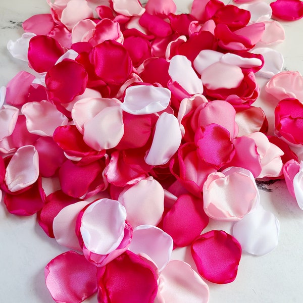 Magenta Pink Wedding Decor, Hot Pink Rose Petals, Wedding Aisle Decor, Spring Bridal Shower Brunch Decor, Flower Girl Petals, Ceremony Decor