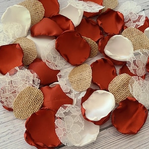 Western Wedding Decor, Rustic Flower Girl Petals, Fall Wedding Aisle Decor, Last Rodeo Bridal Shower, Confetti, Burnt Orange Rose Petals
