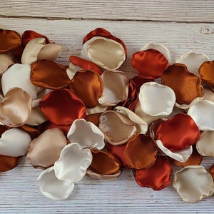 Rust, Terracotta Wedding Decor, Neutral Beige Rose Petals, Wedding Aisle Decor, Rustic Flower Girl Petals, Country Barn, Boho Bridal Shower Bild 7