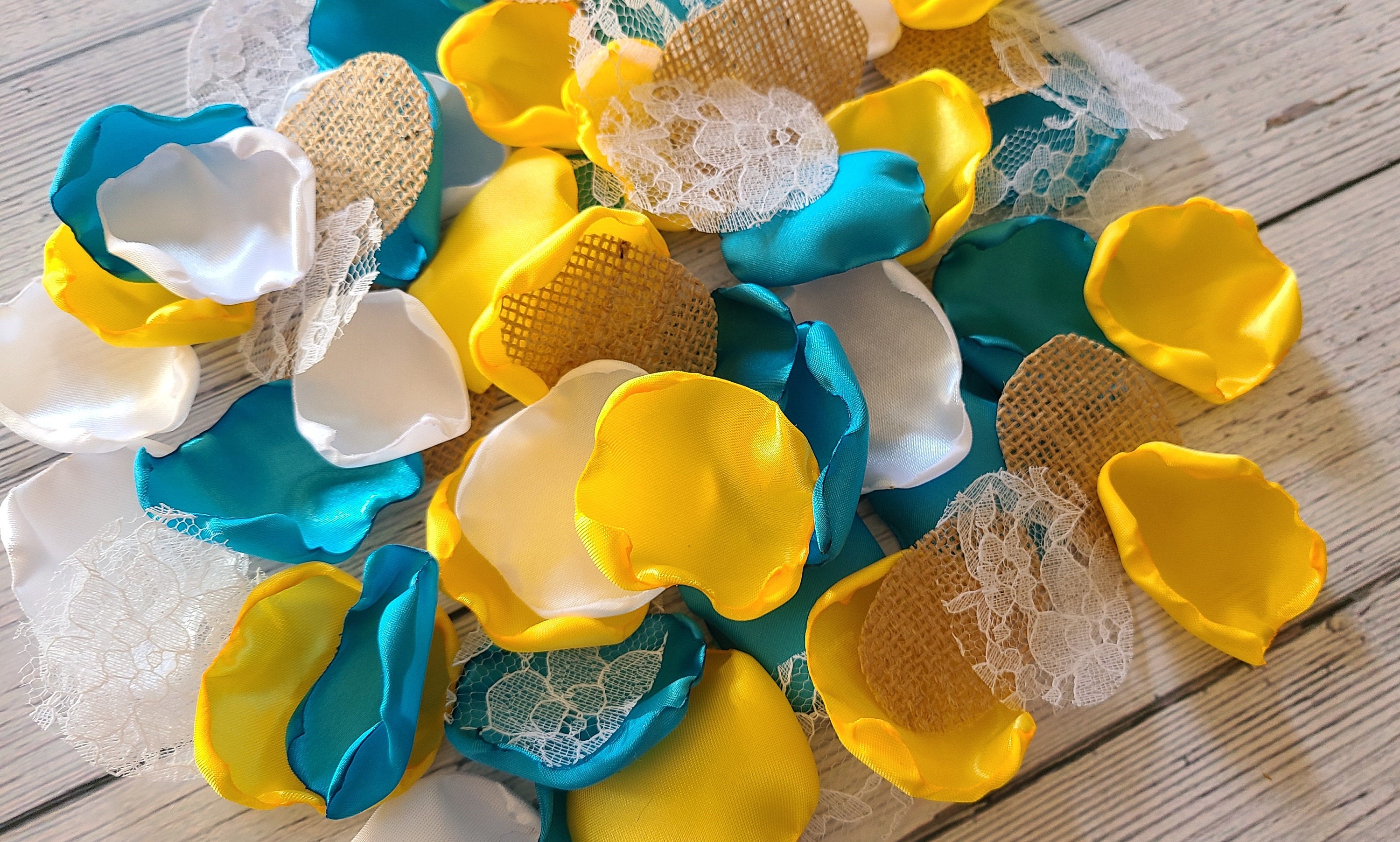 Yellow Sunflower Wedding Decor Malibu Blue Rose Petals Burlap Lace Flower Petals Fall Wedding Decor Western Wedding Aisle