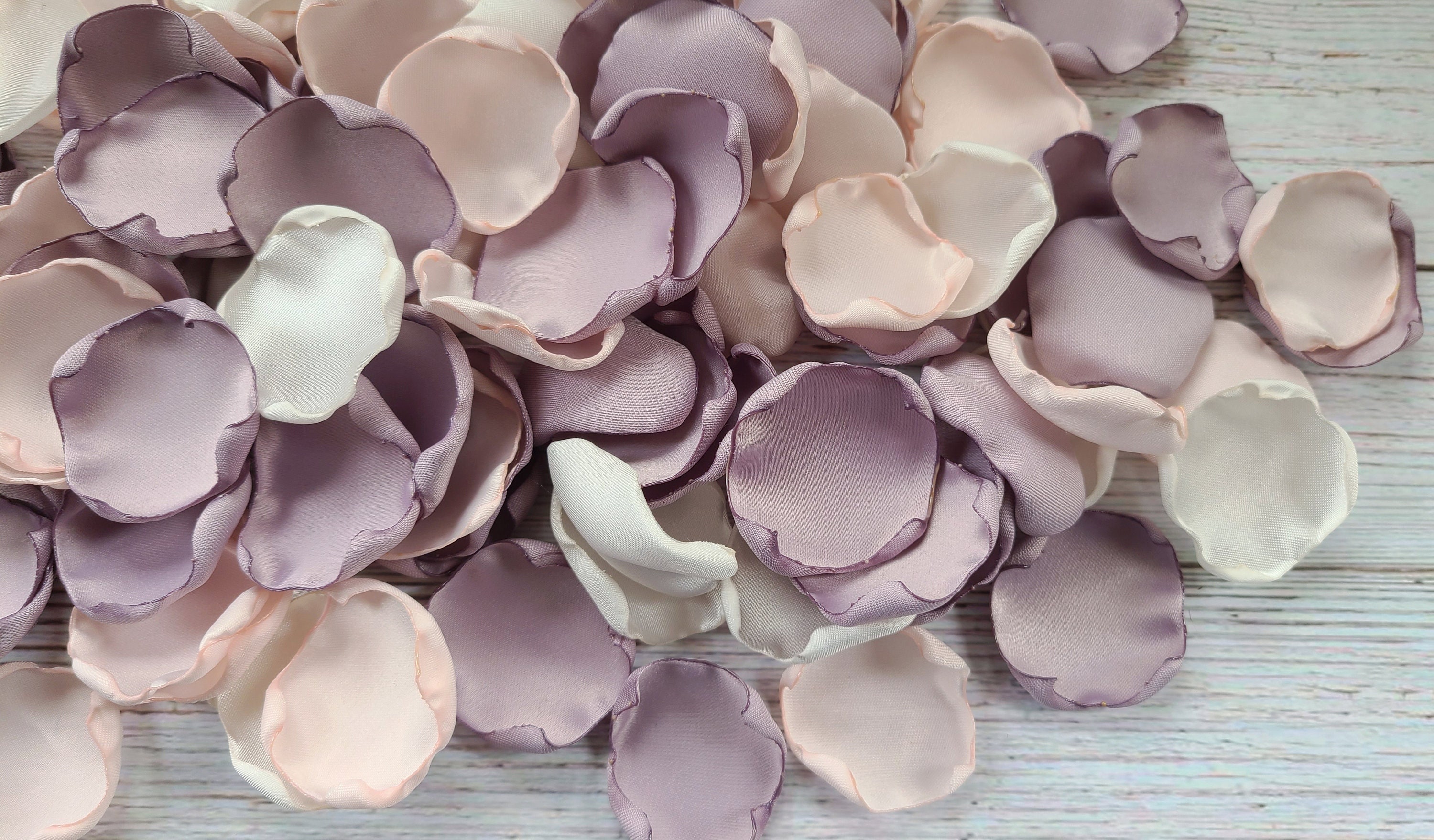 Dusty Purple Wedding Decor Pink Rose Petals Ivory Flower Girl Petals Boho Chic Wedding Aisle Decor Summer Garden Wedding