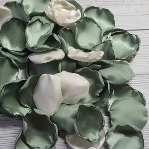 Dusty Sage Wedding Decor, Ivory Rose Petals, Wedding Aisle Decor, Sage Green Boho Flower Girl Petals, Rustic Bridal Shower Decor, We Do image 5