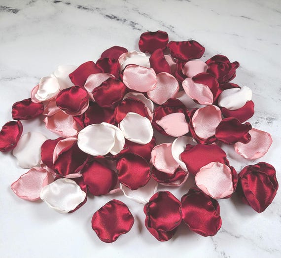 Burgundy Rose Petals, Rose Gold Wedding Decor, Blush Pink Flower Petals, Boho Chic Wedding Aisle Decor, Fall Wedding Decor, Sweetheart Table