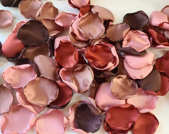 Dusty Pink Wedding Decor, Rose Brown, Beige Flower Petals, Cinnamon Rose Petals, Fall Wedding Aisle Decor, Table Centerpieces, I Do BBQ