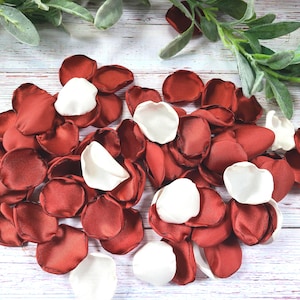Burnt Orange Rose Petals, Terracotta Wedding Decor, Fall Woodsy Enchanted Forest Ceremony, Rust Flower Petals, Western Wedding Aisle Decor