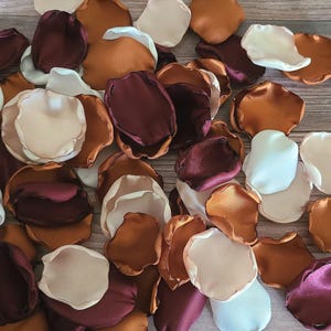 Terracotta Wedding Decor, Burgundy Flower Petals, Forest Wedding Aisle Decor, Beige Rose Petals, Bridal Brunch, Fall Wedding Decor,