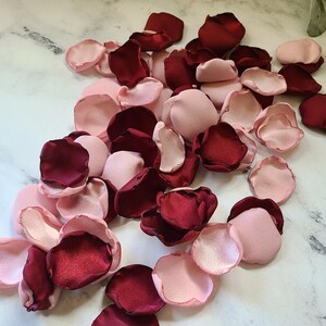 Rose Gold& Burgundy Rose Petals, Navy Blue Flower Girl Petals, Fall Wedding Aisle Decor, Table Confetti for Western Boho Wedding Decor Burgundy Rose Gold