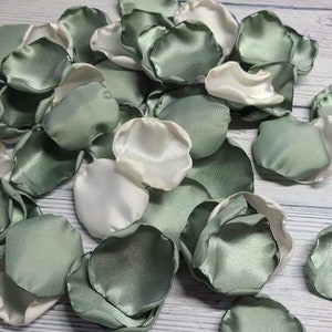 Dusty Sage Wedding Decor, Ivory Rose Petals, Wedding Aisle Decor, Sage Green Boho Flower Girl Petals, Rustic Bridal Shower Decor, We Do image 7