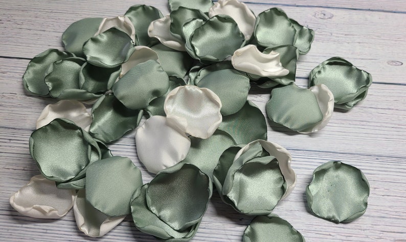 Dusty Sage Wedding Decor, Ivory Rose Petals, Wedding Aisle Decor, Sage Green Boho Flower Girl Petals, Rustic Bridal Shower Decor, We Do image 7