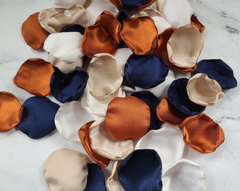 Navy Blue Terracotta Wedding Decor, Rose Petals, Boho Wedding Aisle Decor, Rustic Flower Girl Petals, Beige Ivory Bridal Shower Country Barn