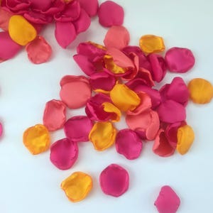 Pétalos de rosa fucsia, decoración caprichosa para bodas en el jardín, pétalos de flores, decoración para el pasillo de la boda, naranja atardecer, baby shower nupcial en rosa peonía imagen 6