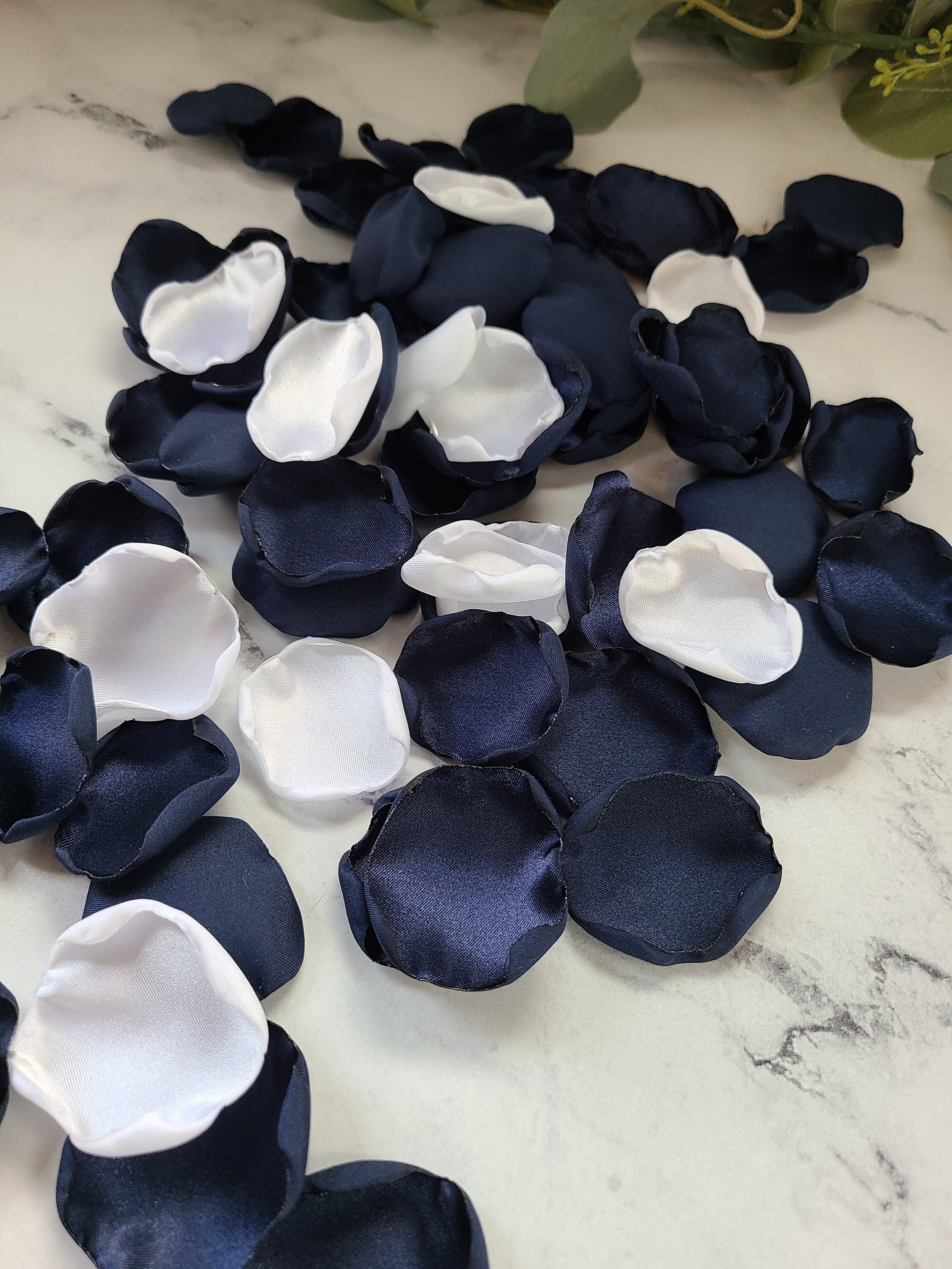 Navy Blue Wedding Decor White Rose Petals Flower Girl Petals Rustic Wedding Aisle Decor Boho Bridal Shower Brunch Fall